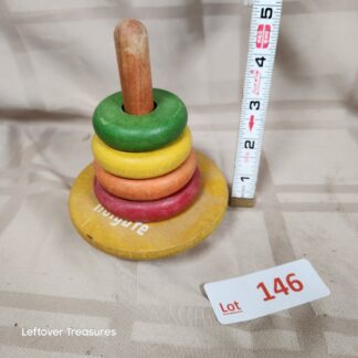 e146- vintage holgate wooden stacking ring toy
