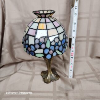e147- stained glass candle holder by partylite