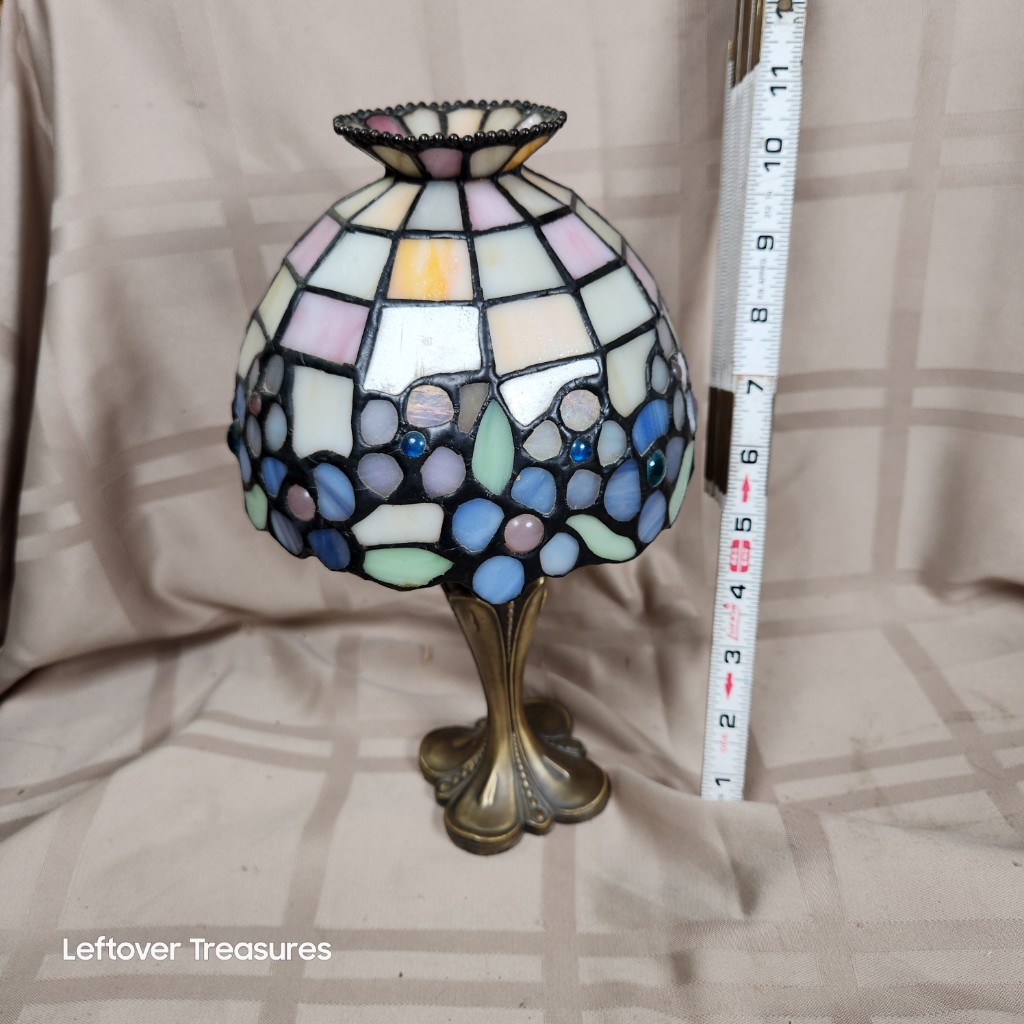 e147- stained glass candle holder by partylite