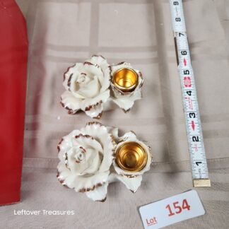 e154- Avon Winter Rose Candleholders