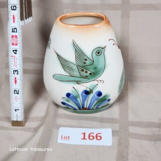 e166- vintage hand-painted pottery vase from Tonala, Mexico