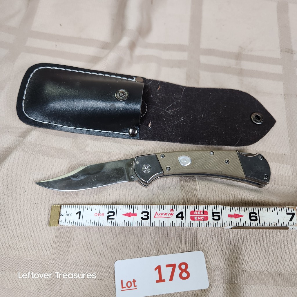 e178- knife w/ case. No brand