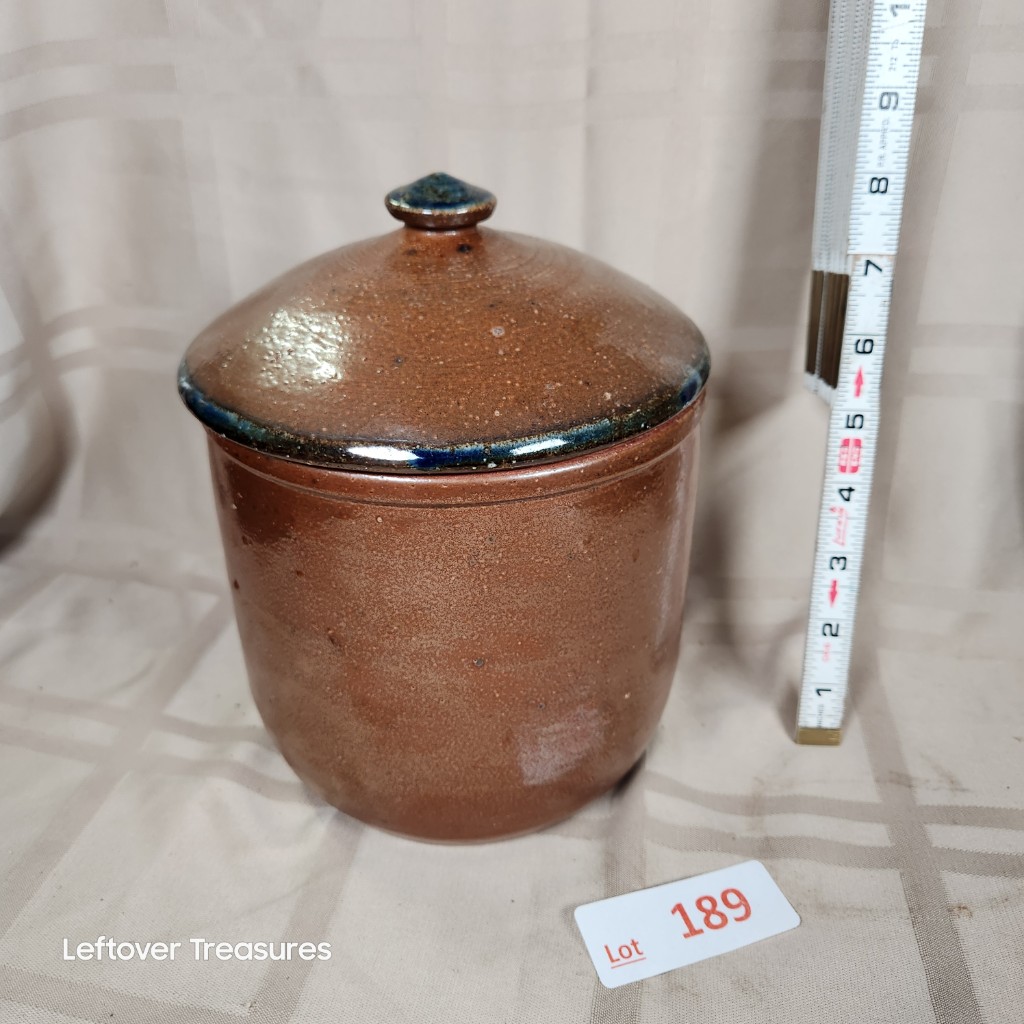 e189- Antique Glazed Stoneware Jar