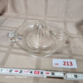 e213- antique glass juicer. Minor chipping on bottom