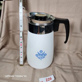 e226- Corning Ware Blue Cornflower stovetop percolator coffee pot
