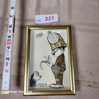 e227- vintage mixed-media horological collage signed by G. Burgess of London
