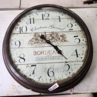 e233- very large antique-style French country wall clock 28 inch